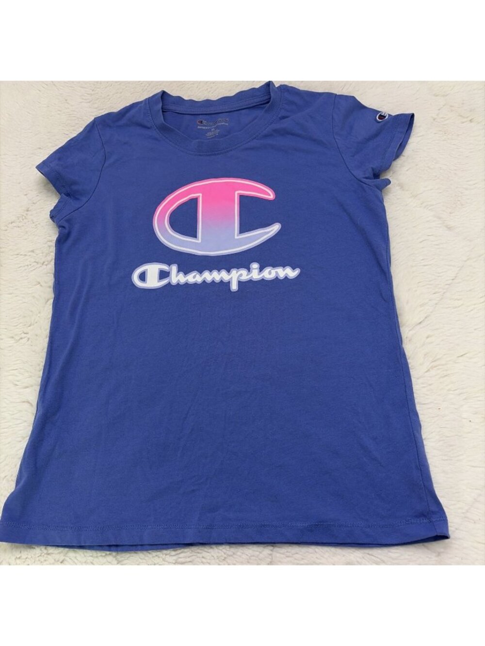Champion Authentic Athletic wear Girls Purple Center Logo Tee XL